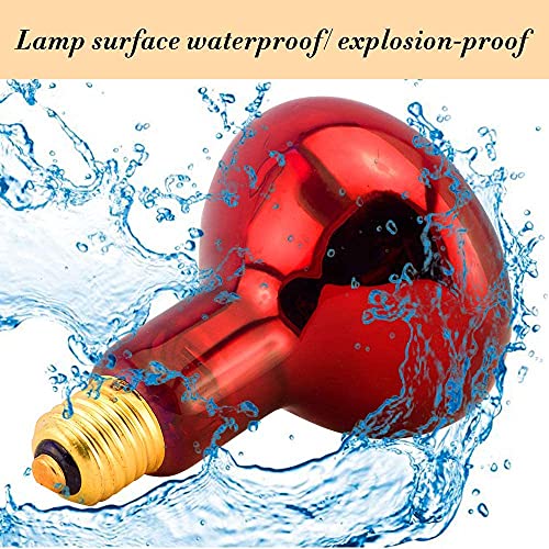  BONGBADA 6 Pack Heat Lamp Bulb R95 125 Watt Full Red Infrared Glass Lamp Bulb For Food Service, Brooder Bulb,Chicks, Pet, Bathroom,Light Therapy,Reptiles And Amphibian Use E26 Base