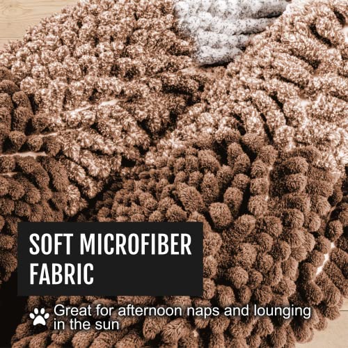  LeashBoss - Brown Bathroom Rugs, Extra Large Bathmat - Soft, Absorbent, Thick, Non-Slip Microfiber Bath Mat For Bathrooms, Showers, Tubs, And Doorways For Dogs Muddy Paws Machine Washable (34.5 X 24)