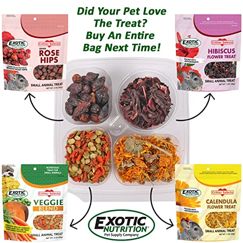  Herbivore Treat Variety Pack (9 Oz.) - Healthy Natural Treat Assortment - Dried Flowers & Vegetables - Guinea Pigs, Rabbits, Chinchillas, Squirrels, Hamsters, Prairie Dogs, Degus & Other Small Pets