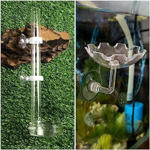  Hamsters Feeder, Transparent Acrylic Feeder Tube And Feeding Dish Set With Suction Cup, Small Animals Food Gravity Auto Dispensers, Suitable For Hamster Rat Guinea Pig Bird Parrot Lizard Hedgehog