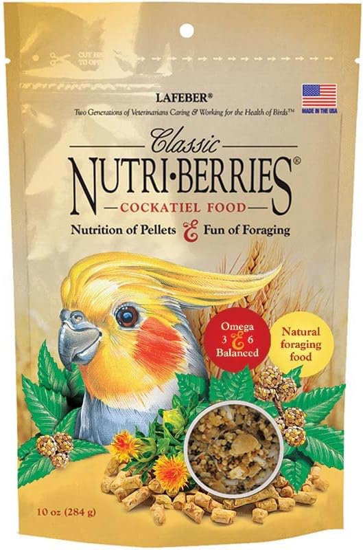  LAFEBER'S Classic Nutri-Berries Pet Bird Food, Made With Non-GMO And Human-Grade Ingredients, For Cockatiels (4 Lb)