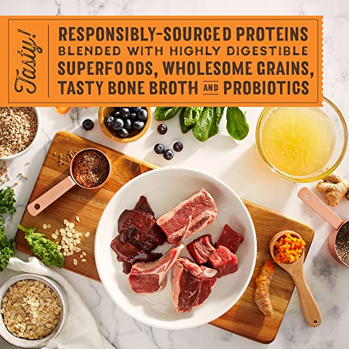  Stella & Chewy's SuperBlends Raw Coated Wholesome Grains Grass-Fed Beef, Beef Liver & Lamb Recipe With Superfoods, 21 Lb. Bag