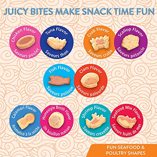  INABA Juicy Bites Grain-Free, Soft, Moist, Chewy Cat Treats With Vitamin E And Green Tea Extract, 0.4 Ounces Per Pouch, 15 Pouches (3 Per Pouch), 5 Flavor Variety Pack