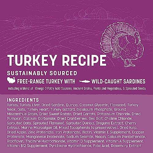  EARTH ANIMAL Wisdom Air Dried Dog Food | Turkey Recipe Premium Natural Dog Food | All Breeds & Ages | Made In The USA | 2 Pound Bag