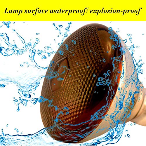  BONGBADA Heat Lamp Bulb PAR38 175 Watts 2 Pack Red Infrared Heavy Thickened Glass Lamp Bulb For Food Service, Brooder Bulb, Chicks, Pet, Bathroom, Light Therapy, Reptiles And Amphibian Use E26 Base