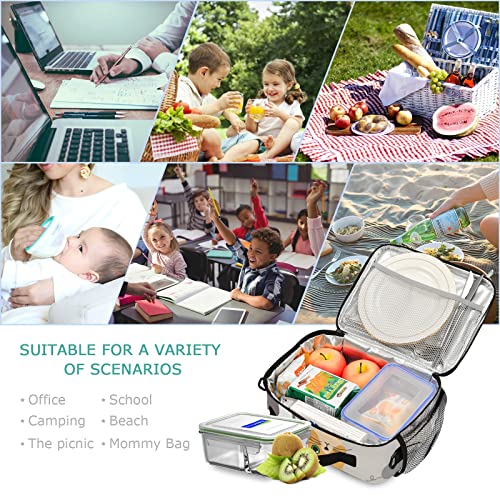  Eionryn Cute Kitty Cat With Cat Breeds Toys And Food Lunch Bags Lovely Cat Kitchen Lunch Box Insulated Cooler Bag Reusable Tote Shoulder Bag For Outdoor Picnic Meal Office