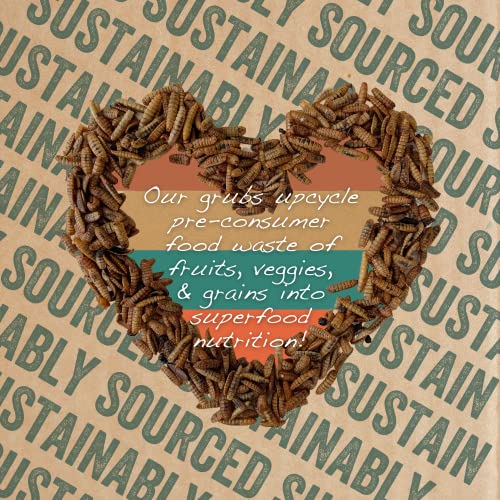  Scratch And Peck Feeds Cluckin’ Good Grubs For Chickens - Sustainably Grown In North America - Natural High Protein, Calcium Dense - Dried Black Soldier Fly Larvae Bird Treats - 8-lbs.