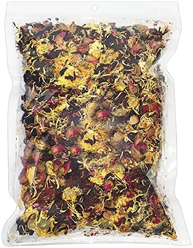  Flower Fusion Treat (8 Oz.) - Healthy Natural Dried Flower Herbivore Treat - Chinchillas, Guinea Pigs, Rabbits, Prairie Dogs, Degus, Hamsters, Rats, Squirrels, Sugar Gliders & Other Small Pets