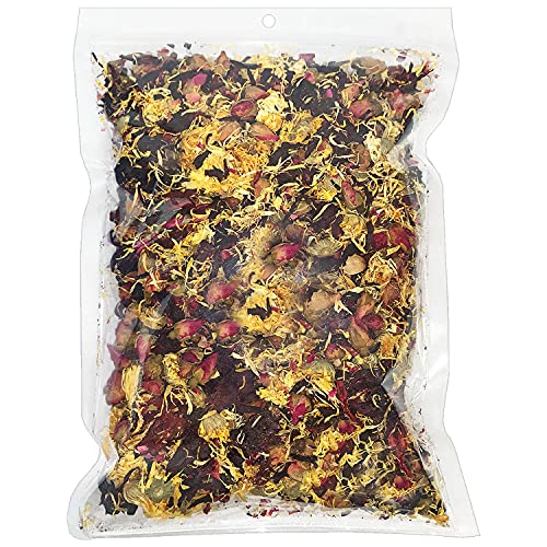  Flower Fusion Treat (8 Oz.) - Healthy Natural Dried Flower Herbivore Treat - Chinchillas, Guinea Pigs, Rabbits, Prairie Dogs, Degus, Hamsters, Rats, Squirrels, Sugar Gliders & Other Small Pets