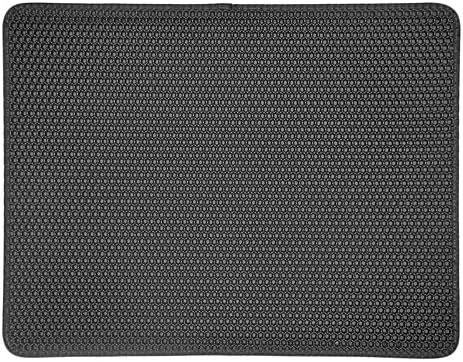  Zhengtufuzhuang Double Dog Litter Mat EVA Dog And Cat Pet Mat Ribbon + Velcro Edge Portable (Color : Black)
