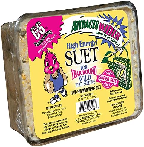  C&S Wild Bird Peanut Suet Treat, 56 Ounces, 6 Pack