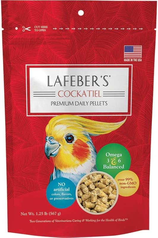  LAFEBER'S Premium Daily Diet Pellets Pet Bird Food, Made With Non-GMO And Human-Grade Ingredients, For Cockatiels, 5 Lb
