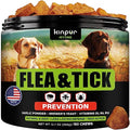  Flea And Tick Prevention Chewable For Dogs - No Collars, No Mess - Easy Help With Flea And Tick For Dogs - American Quality - For All Breeds And Ages - Duck-Flavored Treats - 180 Flea Chews For Dogs