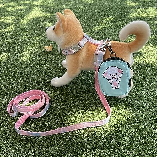  Newtensina Dog Harness Cat Harness With Little Bag For Small Dogs Cats - Pink Blue - M